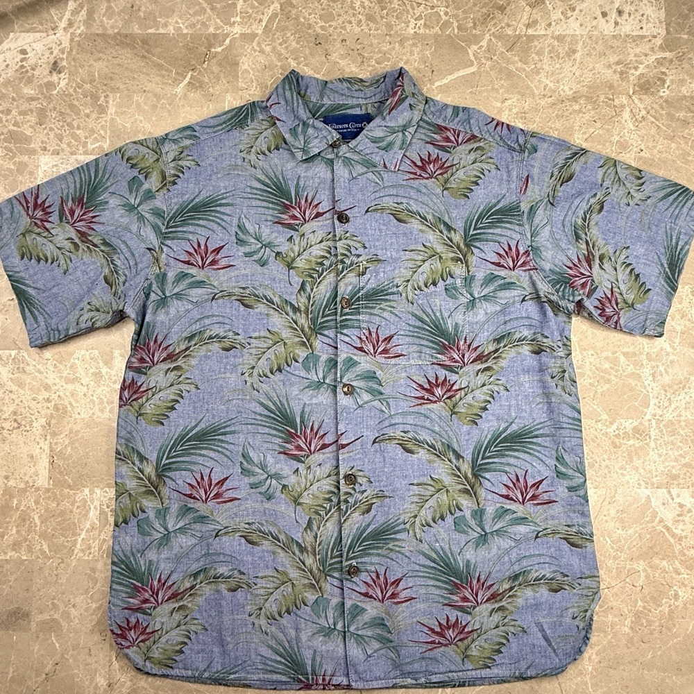 Freenote Cloth Hawaiian Shirt Mens M Blue Tropical Floral USA Japan Cotton
